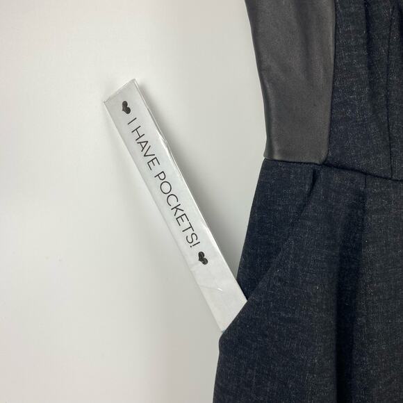 Madewell Ponte V-Neck Dress Leather Charcoal Gray Women’s Size 2 - Picture 12 of 12